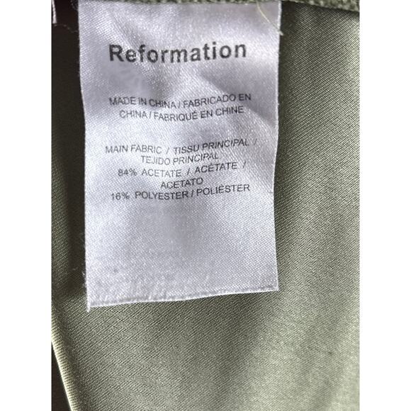 B52 Reformation Hensley Satin Midi Dress Womens 10 Evening Glam Milkmaid Wedding - Picture 10 of 11